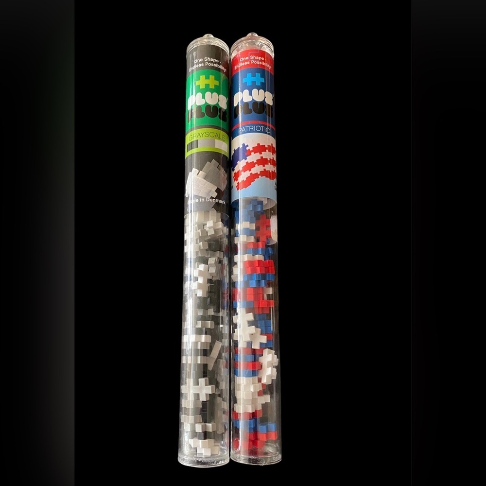 Plus Plus 70 piece tubes Patriotic and Grayscale NEW 2 TUBES